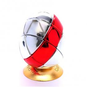 Metalised egg 3x3 No.8 (Silver with middle red)