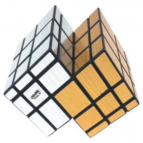 Mirror Double Cube with golden+silver stickers