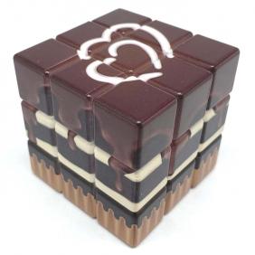 Yummy Double Heart Chocolate Cake 3x3 Cube